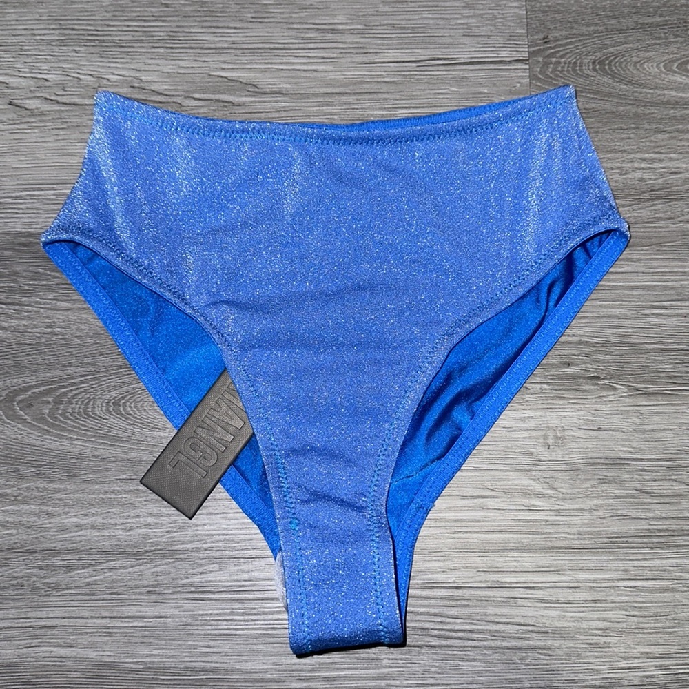 Blue sparkle swimsuit set with bag. - Picture 5 of 13